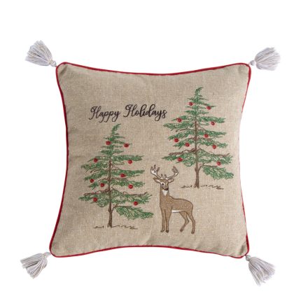 Sleigh Bells Happy Holidays Pillow 18x18"